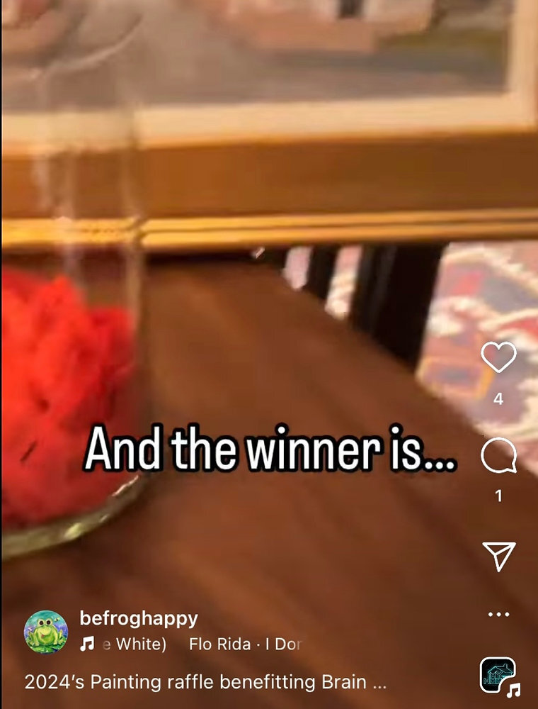 The announcement of the 2024 painting raffle winner