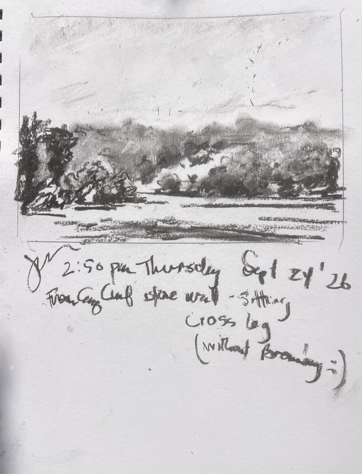 A pencil sketch of the landscape